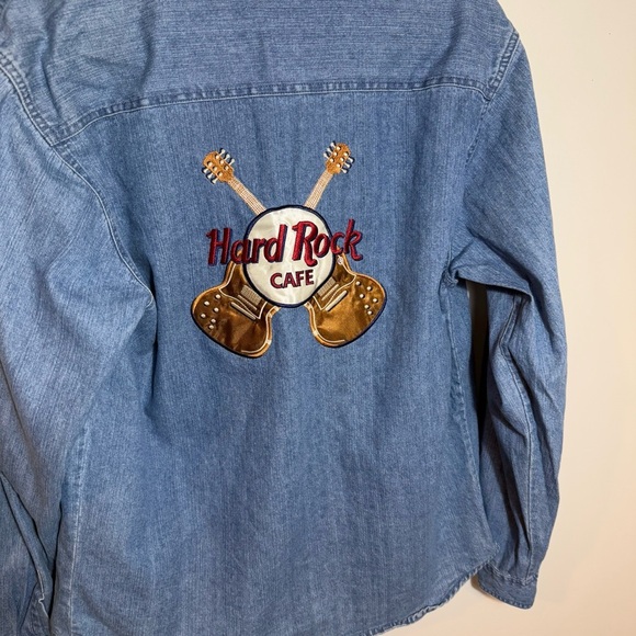 Vintage Hard Rock Cafe Denim Unisex Long Sleeve top size XL 100% cotton - Picture 6 of 12